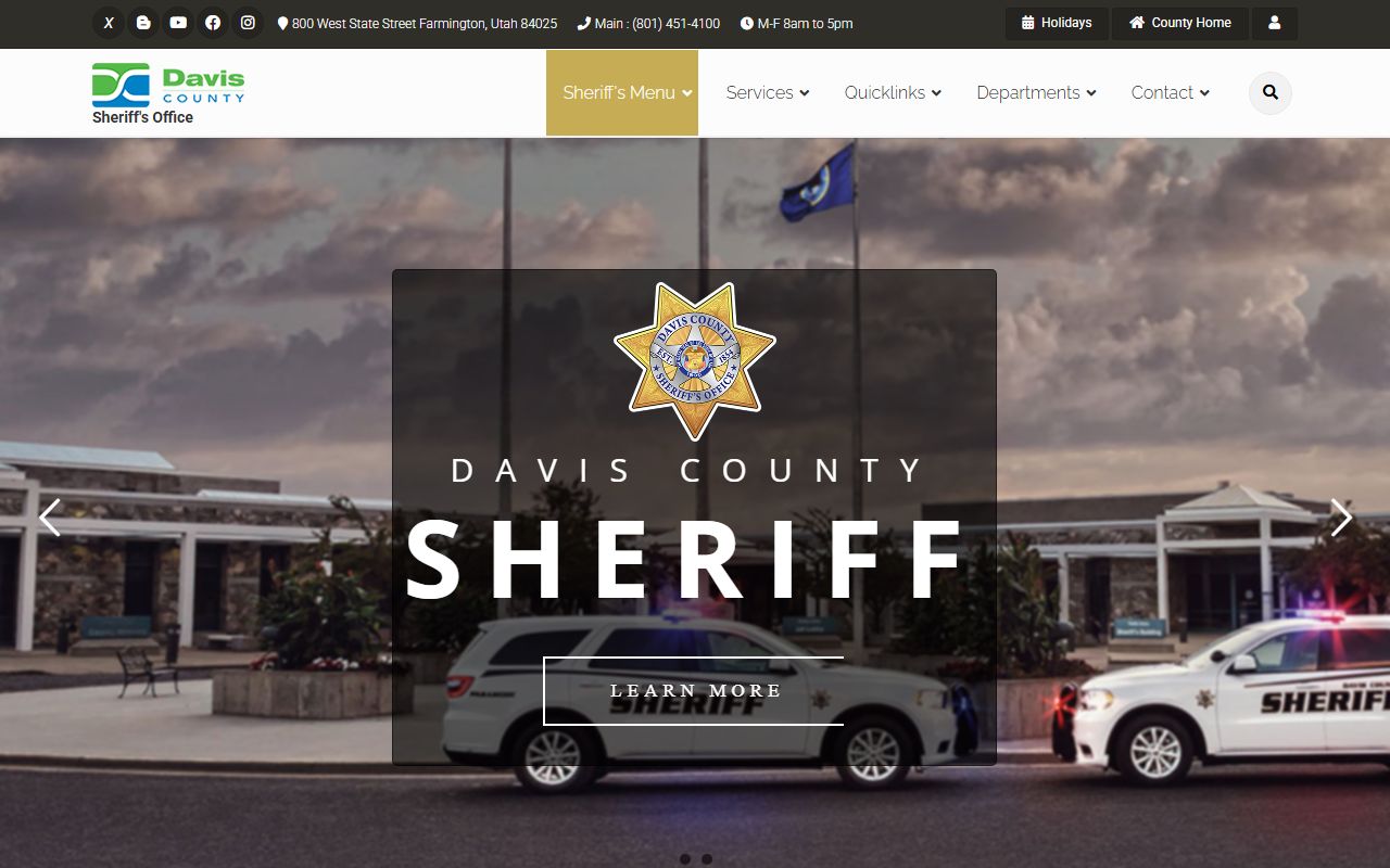 Davis County Sheriff page for Layton recent arrests and jail bookings