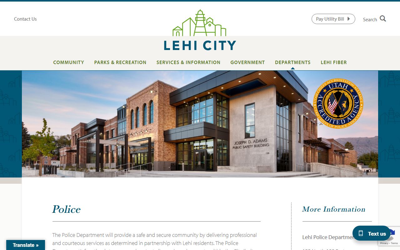 Lehi Police Department website for recent arrests