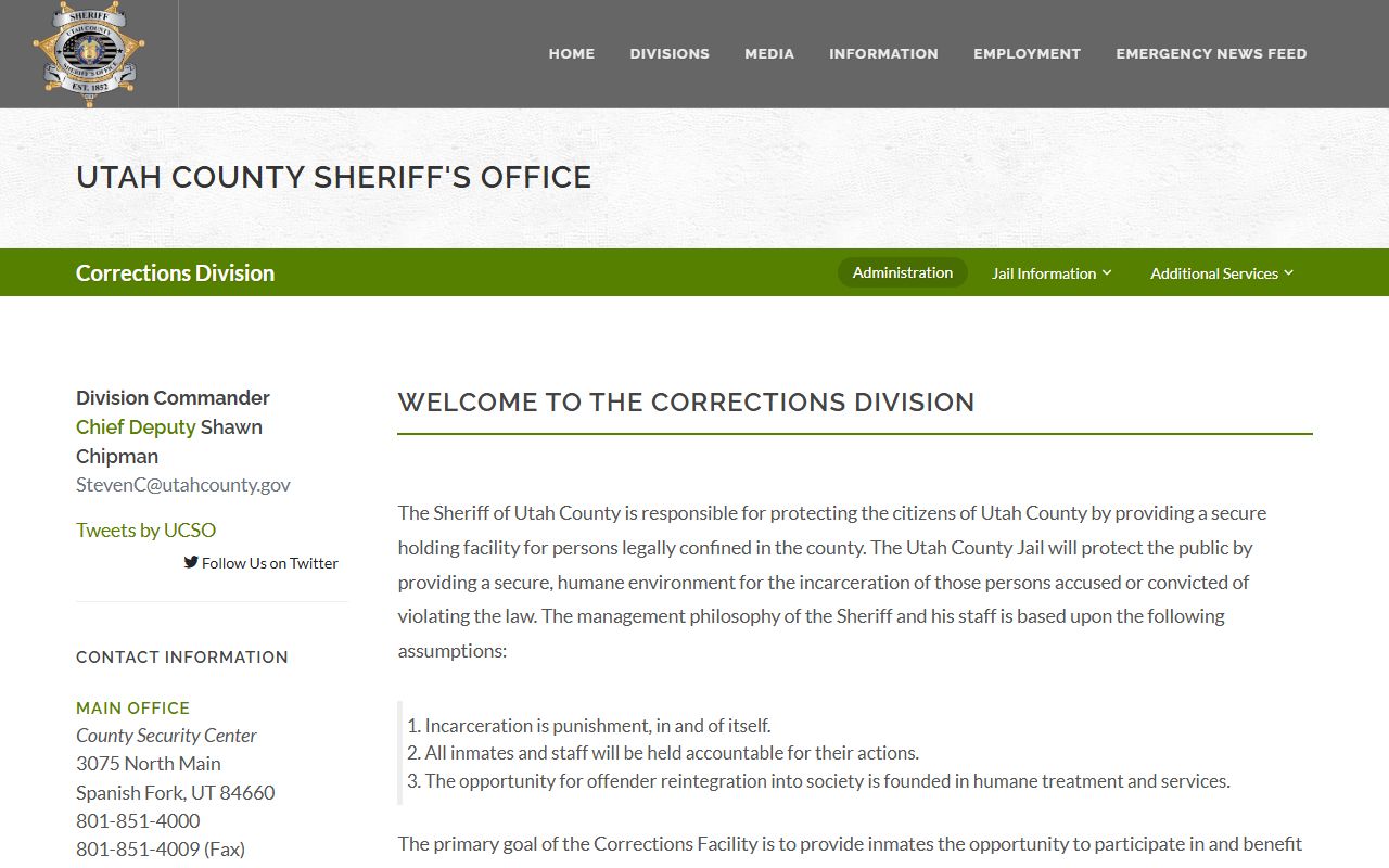 Utah County Sheriff corrections page for Provo recent arrests