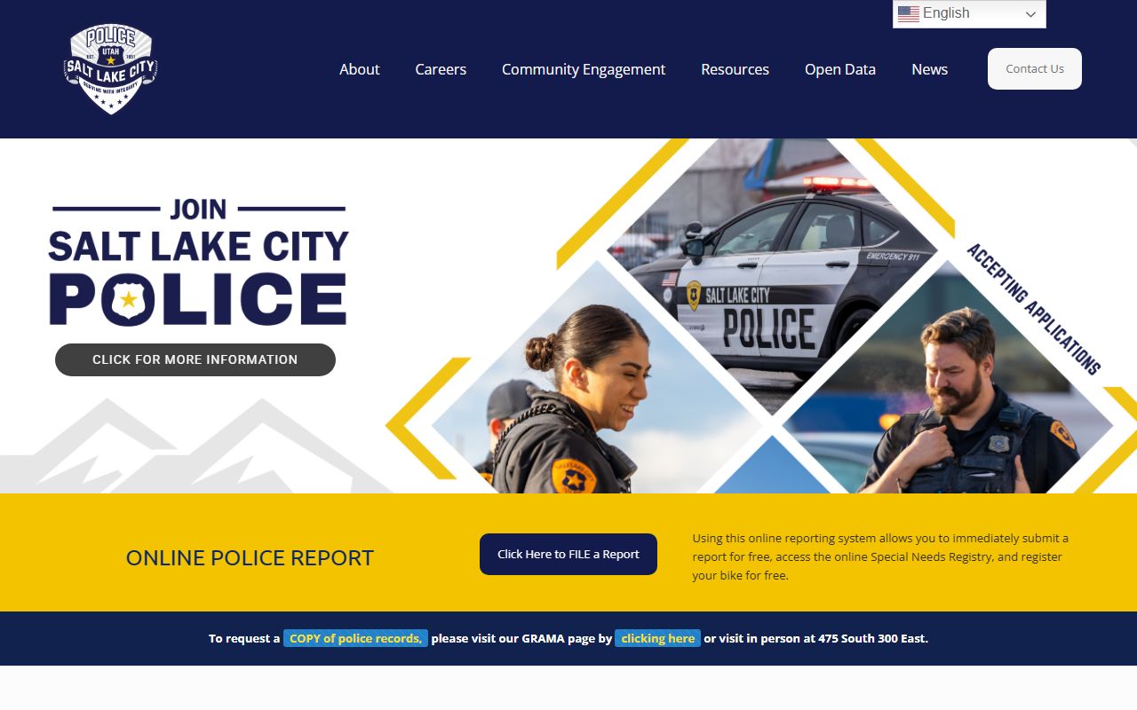 Salt Lake City Police Department website for recent arrests