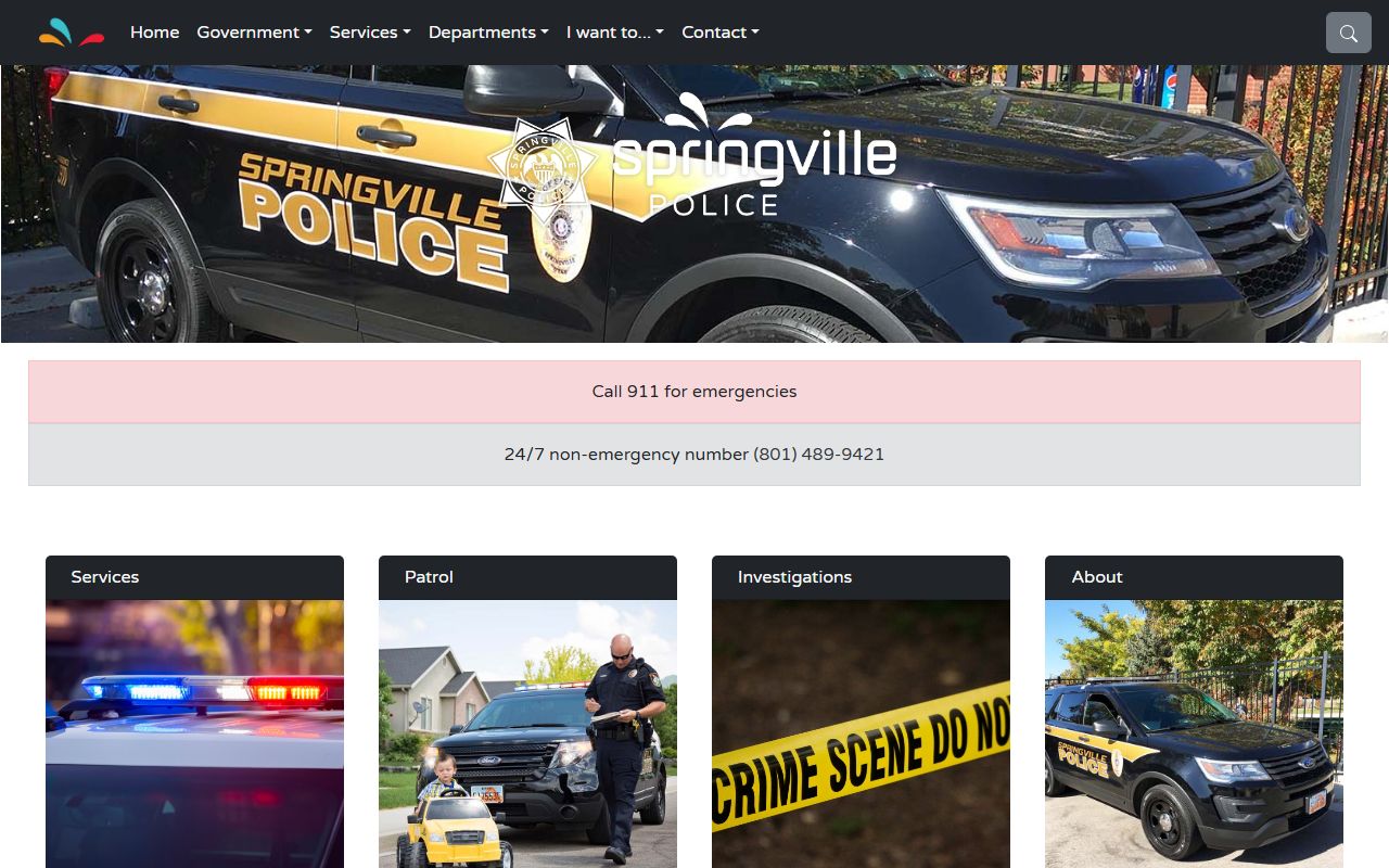 Springville Police Department page for recent arrests records