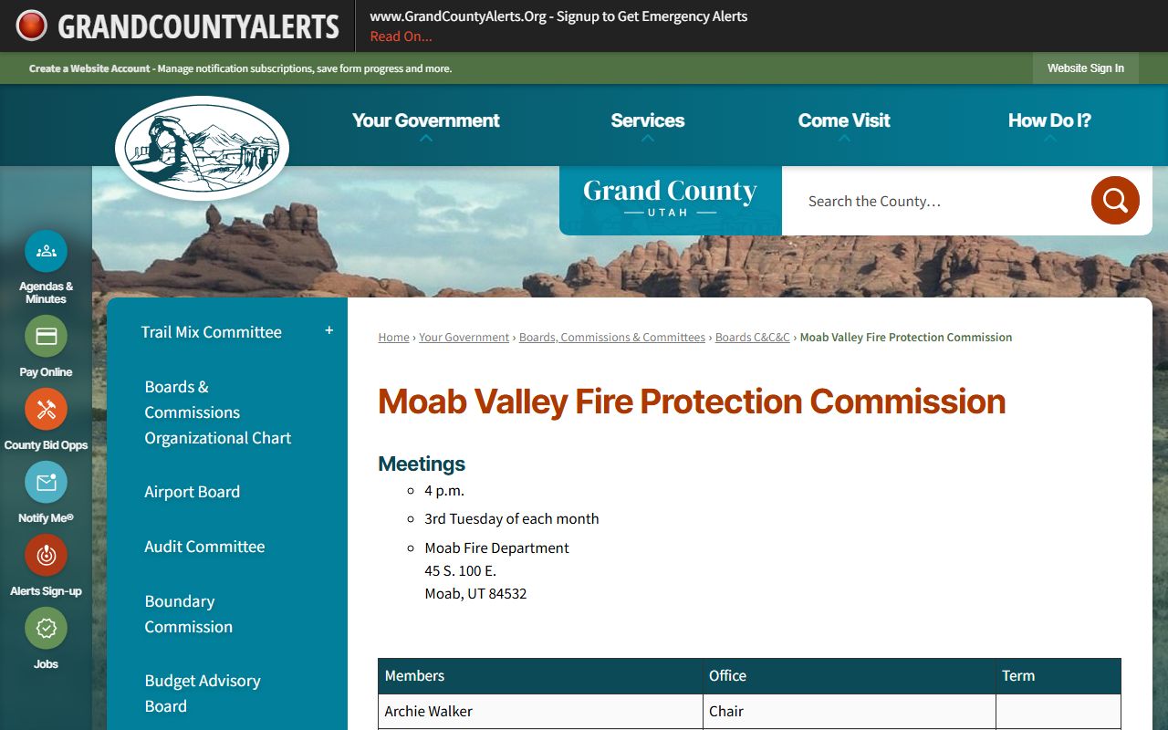 Grand County Sheriff page with links for recent arrests and records