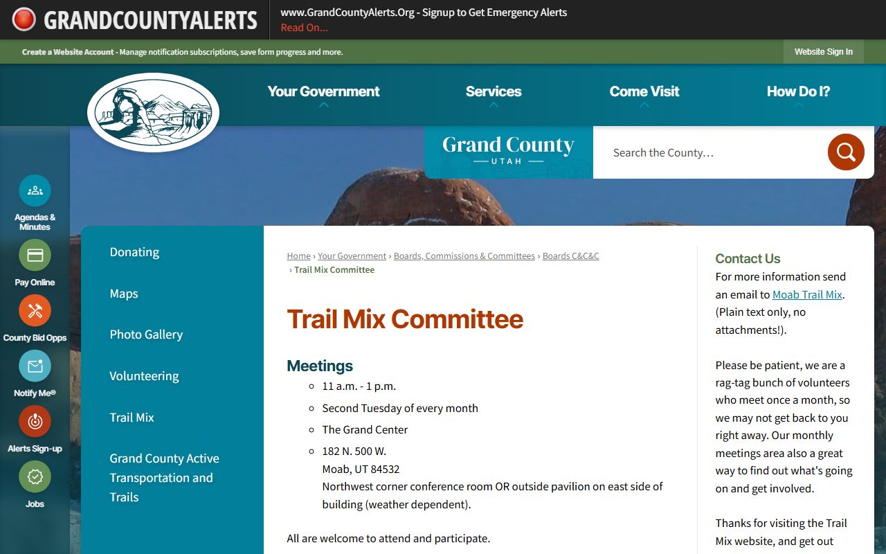 Grand County records request page for recent arrests