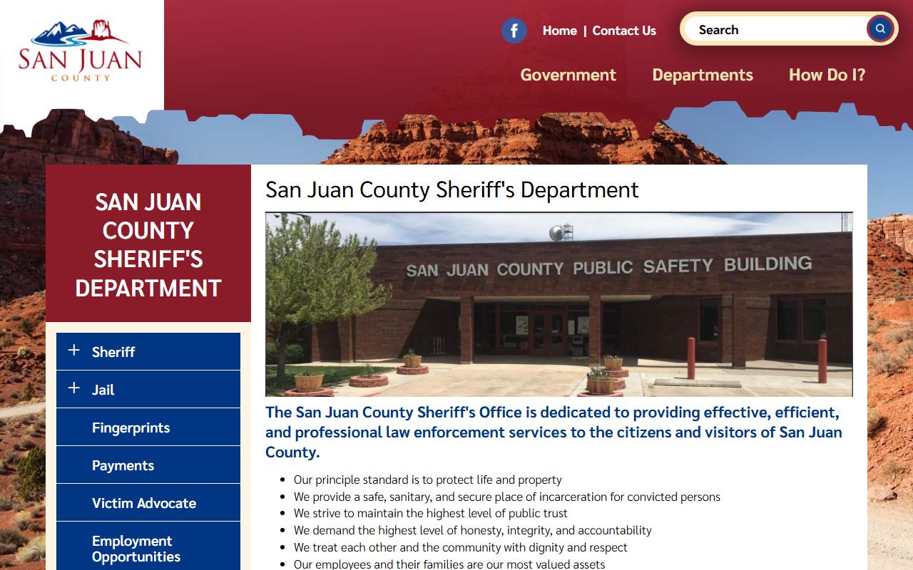 San Juan County Sheriff website for recent arrests
